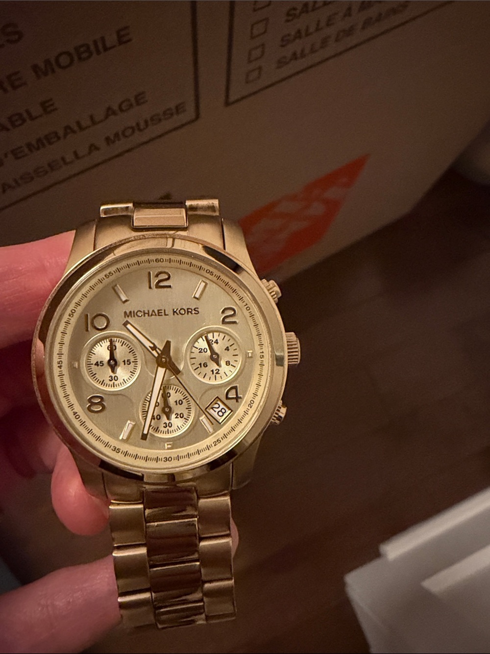 Michael Kors Gold-Tone Chronograph Bracelet Watch